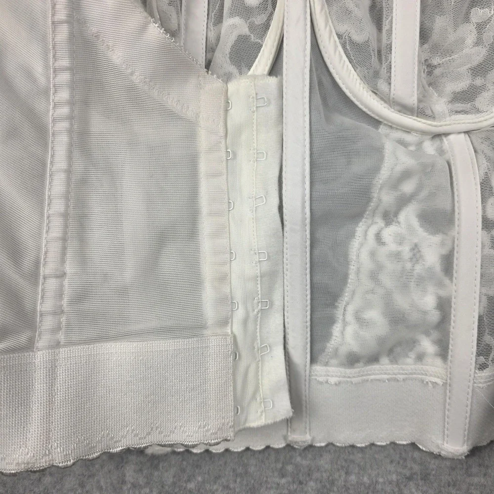 Goddess Bustier Corset Womens 34DD White Lace Overbust Longline Bridal Lingerie - Picture 3 of 10